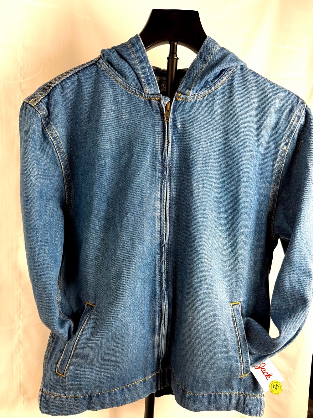 Kids boys M ,Blue Denim Hooded Zip Jacket